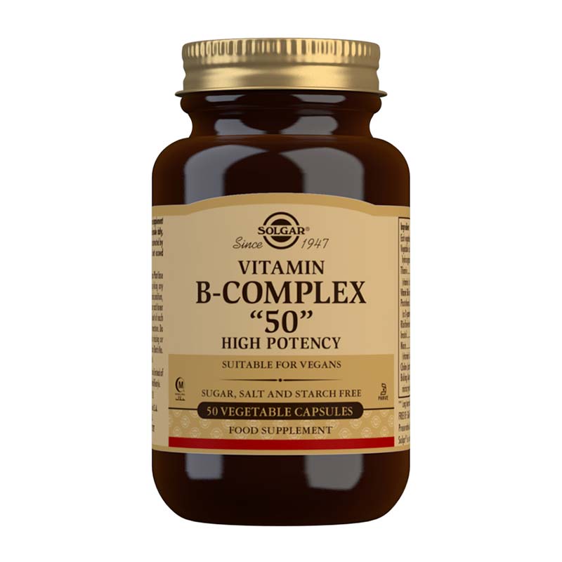 Vitamin B-Complex “50” High Potency Vegetable Capsules by Solgar